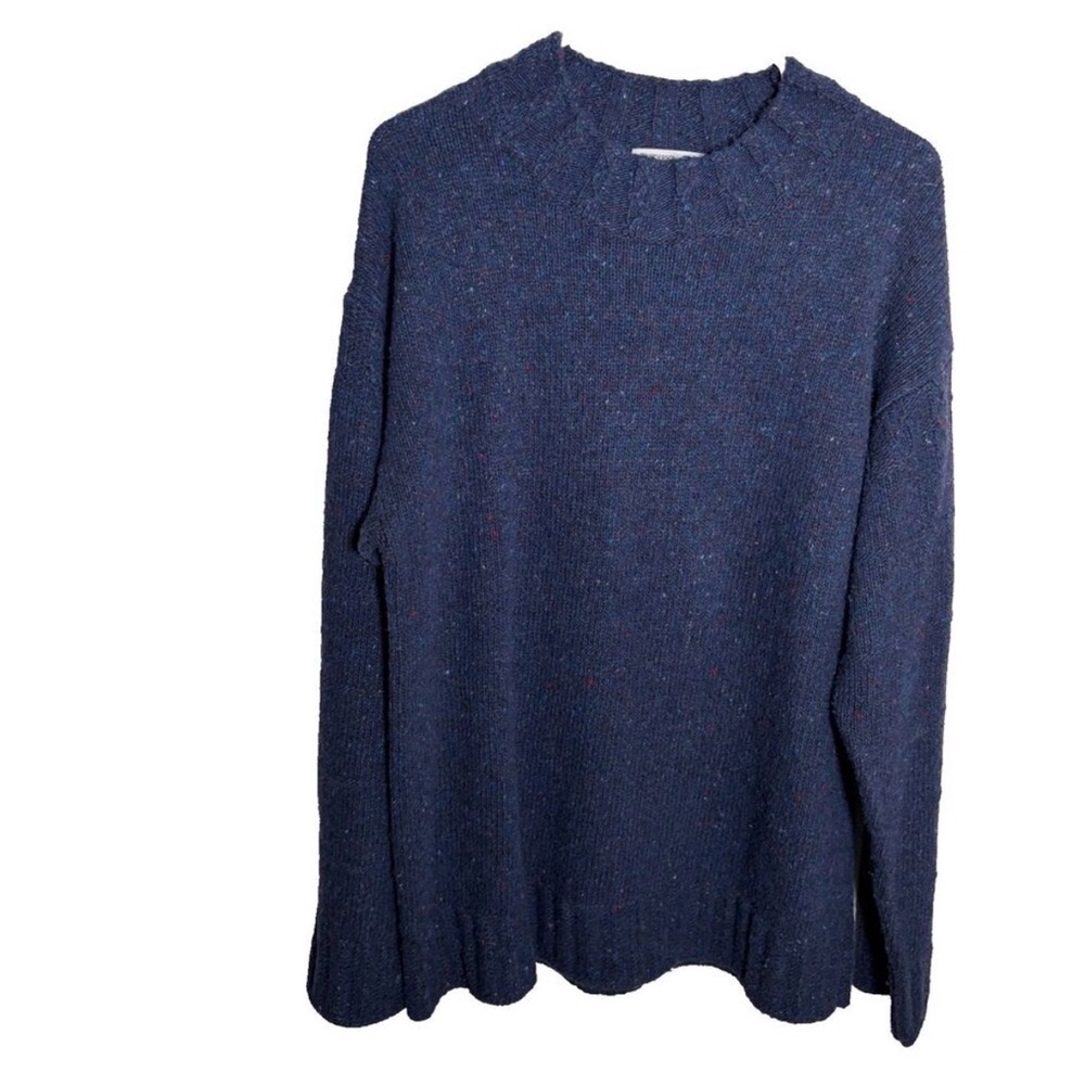 JW Anderson Uniqlo Sweater Men's Large Blue Flecked Pullover Knit Wool Blend